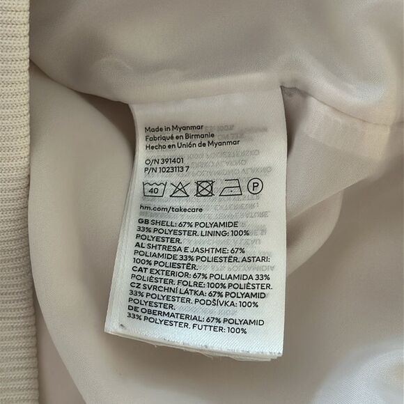 H&M Men’s Bomber Jacket White Size XL - Picture 9 of 11